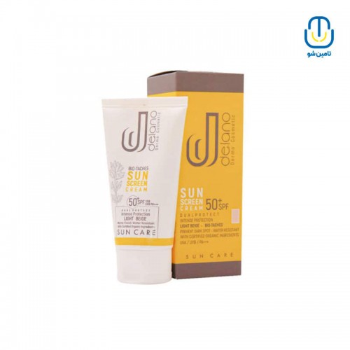 کرم ضد آفتاب پوست چرب بژ طبیعی شماره (2) spf50  دلانو حجم 50 میل 