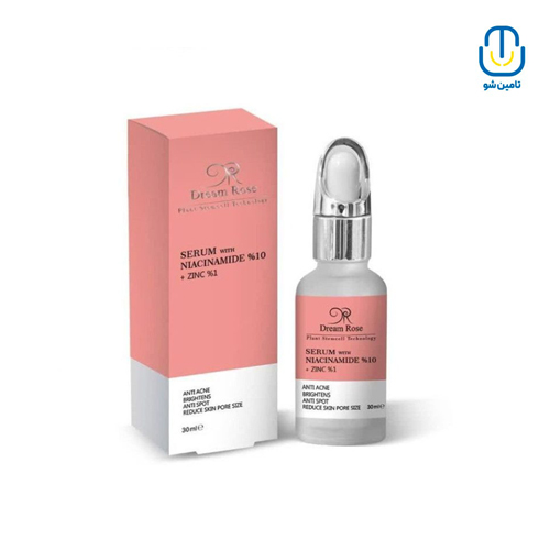سرم حاوی نیاسینامید 10% و زینک 1% دریم رز حجم 30 میل
