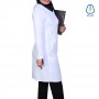 روپوش پزشکی زنانه ترمه مدل زیپ مخفی سفید سایز ۳۶